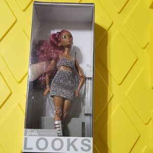 Barbie Signature Looks Doll in Glittering Silver Ensemble
